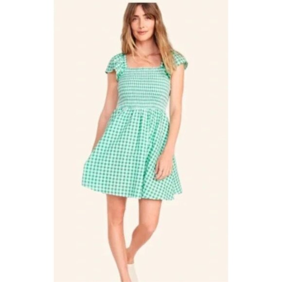 Old Navy Mint Checkered Midi Dress - Picture 3 of 14